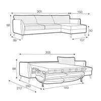 Lucy Four Seater Chaise Corner Sofa